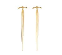 1 par de pendientes largos de hueso de serpiente dorados, pendientes de borla, adecuados para mujeres, niñas, día de San Valentín, cumpleaños, día de la madre (oro)