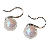 1 par de pendientes para mujer, plata de ley 925, perlas de tacón alto, perlas austriacas, diseño único, seguros para pieles sensibles, disponibles en varios tamaños