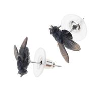 1 par de pendientes realistas con forma de mosca, joyería para las mujeres, broma divertida y fiesta de Halloween, regalos de joyería abstracta, pendientes divertidos, broma abstracta