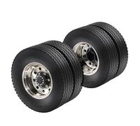 1 par de piezas de repuesto de rueda trasera de metal para rueda de goma RC para Tamiya 1/14 Tractor Trailer Truck RC Car