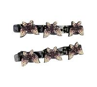 1 par de pinzas de pelo de resina multiusos para flequillo y recogidos con diamantes de imitación adornados de doble capa antideslizante, diseño de pinza de pelo de resina con diamantes de imitación
