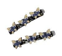 1 par de pinzas para el pelo con diamantes de imitación, agarre antideslizante para flequillo, accesorios prácticos de resina, horquilla para flequillo