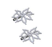 1 par de pinzas para el pelo de flores con perlas artificiales de metal para bodas, fiestas, estilo diario, perlas esenciales