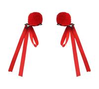 1 par de pinzas para el pelo de la película de anime, moño de felpa para niños, tocado de moda para niñas pequeñas, tocado de cosplay de la película china Ne Zha