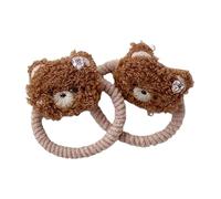 1 par de pinzas para el pelo para niños pequeños, elásticas, sujeción segura, suave, para recién nacidos hasta 24 meses, decoración segura para el cabello, clip de oso de dibujos animados, Brown Bear