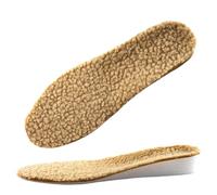 1 par de plantillas cálidas invierno for pies, deportivas con absorción impacto para Zapatillas(3.5CM-Brown,EU39-40)