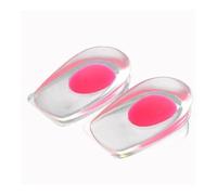 1 par de plantillas de gel de silicona para talón, fascitis plantar, cojín de talón, absorción del dolor, alivio de golpes para callos y huesos (rosa)