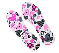 1 par de Plantillas de Zapatos para Niños Amortiguación de Látex sin Soldado Sudor Absorbente de Talla Más Impresa para Comodidad (En forma de corazón)