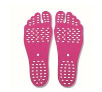1 par de plantillas desechables para pies de playa, extraíbles, autoadhesivas, portátiles, invisibles, aislantes (rosa, M (36-39))
