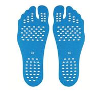1 par de plantillas desechables para pies de playa, extraíbles, autoadhesivas, portátiles, invisibles, aislantes (azul XL (44-47))