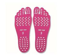 1 par de plantillas desechables para pies de playa, extraíbles, autoadhesivas, portátiles, invisibles, almohadillas aislantes (rosa S (32-35))