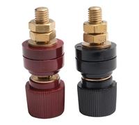 1 par de postes de unión de latón M10 de 300 A para máquinas de soldar, generadores de carga, paneles solares, terminal de unión de energía aislado rojo y negro con conector de tornillo, compatible