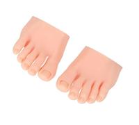 1 par de práctica pie falso flexible móvil suave silicona falso pie protésico manicura herramienta para uñas formación pantalla silicona protésica