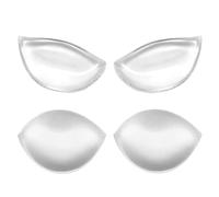 1 par de protectores de sujetador transparentes, 1 par de protectores de sujetador blancos, sujetador con inserción de silicona, copas del sujetador cosidas a la ropa