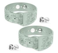 1 par de pulseras para aliviar el mareo, pulseras de acupresión de viaje, náuseas, alivio de enfermedades matutinas, enfermedades del mar, viajes, enfermedades del automóvil (menta)