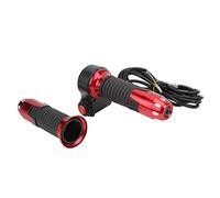 1 Par de Puños de Acelerador de 12V-99V Puños de Acelerador Giratorios Manillar de Acelerador Giratorio Universal con Botón para Bicicletas Eléctricas(Rojo)