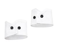 1 par de puños de muñeca falsos desmontables de nailon blanco para uso formal, blusa de boda, traje de oficina y gabardina