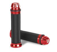 1 par de Puños para Moto Universal, Empuñaduras Antideslizante para 7/8 Manillar de Moto(Rojo)