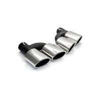 1 par de puntas de cuatro salidas Compatible con el sistema de escape silenciador de acero inoxidable negro Audi A4 A5 A6 A7 Upgrade S4 S5 S6 S7(Silver)