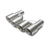 1 par de puntas de escape Compatible con 535i 535d F10 F11 F18 Actualización M5 Parachoques Cuádruple Punta Silenciador de acero inoxidable Sistema de escape(Silver B)