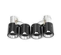 1 par de puntas de escape Compatible con 535i 535d F10 F11 F18 Actualización M5 Parachoques Cuádruple Punta Silenciador de acero inoxidable Sistema de escape(Carbon Fiber B)