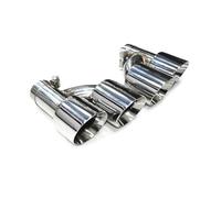 1 par de puntas de escape dobles en forma de H for automóvil, puntas de silenciador de acero inoxidable universales, boquilla de entrada de 60 mm, sistema de escape(ID57MMOD76MM)