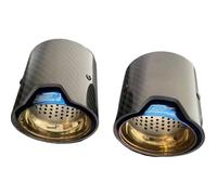 1 par de puntas de escape modificadas for automóvil, punta de escape de fibra de carbono de acero inoxidable con punta de silenciador de fibra de carbono mate(1 Pair 63-101mm Blue)