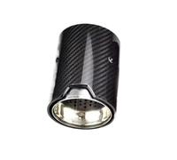 1 par de puntas de escape modificadas for automóvil, punta de escape de fibra de carbono de acero inoxidable con punta de silenciador de fibra de carbono mate(1 Pair 63-101 Silver)