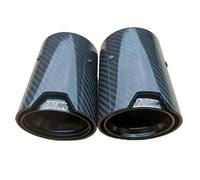 1 par de puntas de escape modificadas for automóvil, punta de escape de fibra de carbono de acero inoxidable con punta de silenciador de fibra de carbono mate(1Pair 63-101mm Black)