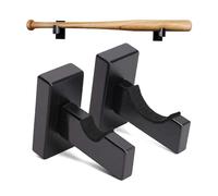 1 par de soportes para bate de béisbol, soporte de madera horizontal, pantalla (negro)