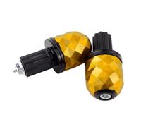 1 par de Tapas de empuñaduras de Extremo de Barra de Manillar de Motocicleta para Cilindro Recto Hueco de 16-20 mm Protección de Mango de Aluminio Compatible con manillares de 16-20 mm(Gold)