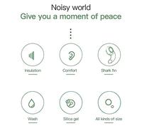 1 par de Tapones para la Oreja de Silicona para la Reducción del Ruido del Sueño Aislamiento de Ruido Cancelación de Tapones para los Oídos Reutilizables Tercera Generación OD