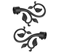 1 par de terminales decorativos para cortina/extremos de barra, color negro