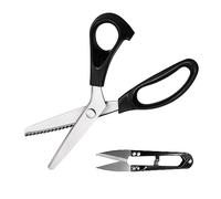 1 par de tijeras de tela dentada con 1 par de tijeras de costura profesionales, tijeras onduladas hechas a mano, adecuadas para cortar telas, cuerdas, papel, trabajo