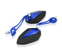 1 par de universal Retrovisores laterales de motocicleta, Espejos retrovisores ajustables en el manillar, Aluminio, con tornillo de 10mm /8mm (azul)