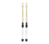 1 par de varillas portátiles con cepillos de tambor de percusión ABS, 20 tacos, varillas de bambú, cepillo liso