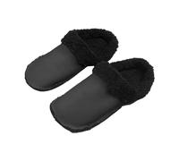 1 par de zapatos con forro de piel, fundas cálidas de invierno, fundas gruesas de felpa suave, plantillas de repuesto de cocodrilo, aptas para cocodrilo (negro) (245 mm)