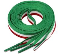 1 par de zapatos planos de bloque ancho de color YJRVFINE Fashion Canvas Shoe Laces for Shoes Sneakers, 09 Red White Green, 55 inches (140CM)