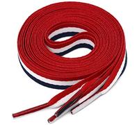1 par de zapatos planos de bloque ancho de color YJRVFINE Fashion Canvas Shoe Laces for Shoes Sneakers, 03 Red White Blue, 51 inches (130CM)