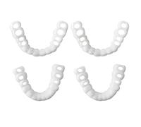 1 Par Dentaduras Postizas Ajustables Carillas Dentales Superior E Inferior, Dentadura De Silicona Confort Fit Dientes Falsos Para Hacer Que Su Diente Sea Hermoso Y Limpio, Talla Única