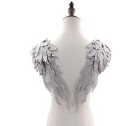 1 par Durability Angel Wing Patch Coser Elegante Ropa Para Vestido De Novia Decoración Volver Accesorios De Encaje De Múltiples Capas