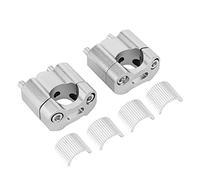 1 Par Elevadores de Manillar, 22mm/28mm Adaptador Universales, Abrazadera de Montaje de Barra de Manillar de Motocicleta de Aleación de Aluminio CNC(Plata)