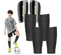 1 Par Espinilleras Fútbol Niño Con 2 Pares Calcetines, Cobertura Antideslizante, Diseño Ergonómico, Mini Espinilleras Pequeñas Para Total Protección