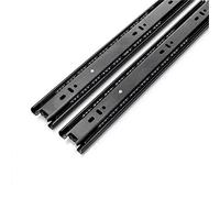 1 Par,Guías Correderas para Cajónes 3 Secciones,Guía para Cajón Montaje Lateral con Rodamiento de Bolas,Bolas de Acero Macizo Mudo,60Kg/132Libras,Negro con Tornillos (400mm(16inch))