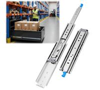 1 Par Guias Correderas para Cajones de Servicio Pesado con Cerradura 220kg Capacidad Carga 1500mm 2000mm Rieles para Cajones Extensión Completa de 3 Pliegues Rodamiento de Bolas(Azul,1450mm/58in)