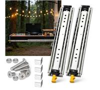 1 Par Guias Correderas para Cajones de Servicio Pesado con Cerradura Montaje Lateral 1600 1700 1800 1900 2000mm 220kg Capacidad Carga Extensión Completa Rodamiento de Bolas(Yellow,600mm/24in)