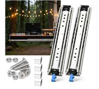 1 Par Guias Correderas para Cajones de Servicio Pesado con Cerradura Montaje Lateral 1600 1700 1800 1900 2000mm 220kg Capacidad Carga Extensión Completa Rodamiento de Bolas(Azul,600mm/24in)