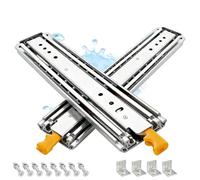 1 Par Guias Correderas para Cajones Servicio Pesado con Cerradura 1500 1600 1700 1800 1900 2000mm 76mm Anchos Extensión Completa Rodamiento de Bolas 220kg Capacidad Carga(Yellow,350mm/14in)