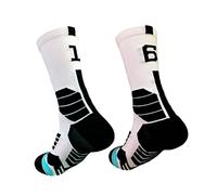 1 Par/lotCalcetines Profesionales con Números del 0 al 9 para Baloncesto, Calcetines Deportivos Gruesos, Antideslizantes, Duraderos, Toalla para Patineta, Calcetines de Fondo