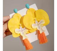 1 Par Moda Verano Grande de Flores de Agua Sintético Hilo Cuerda Borla Aretes Adecuados para de Baile de Mujeres Regalo de